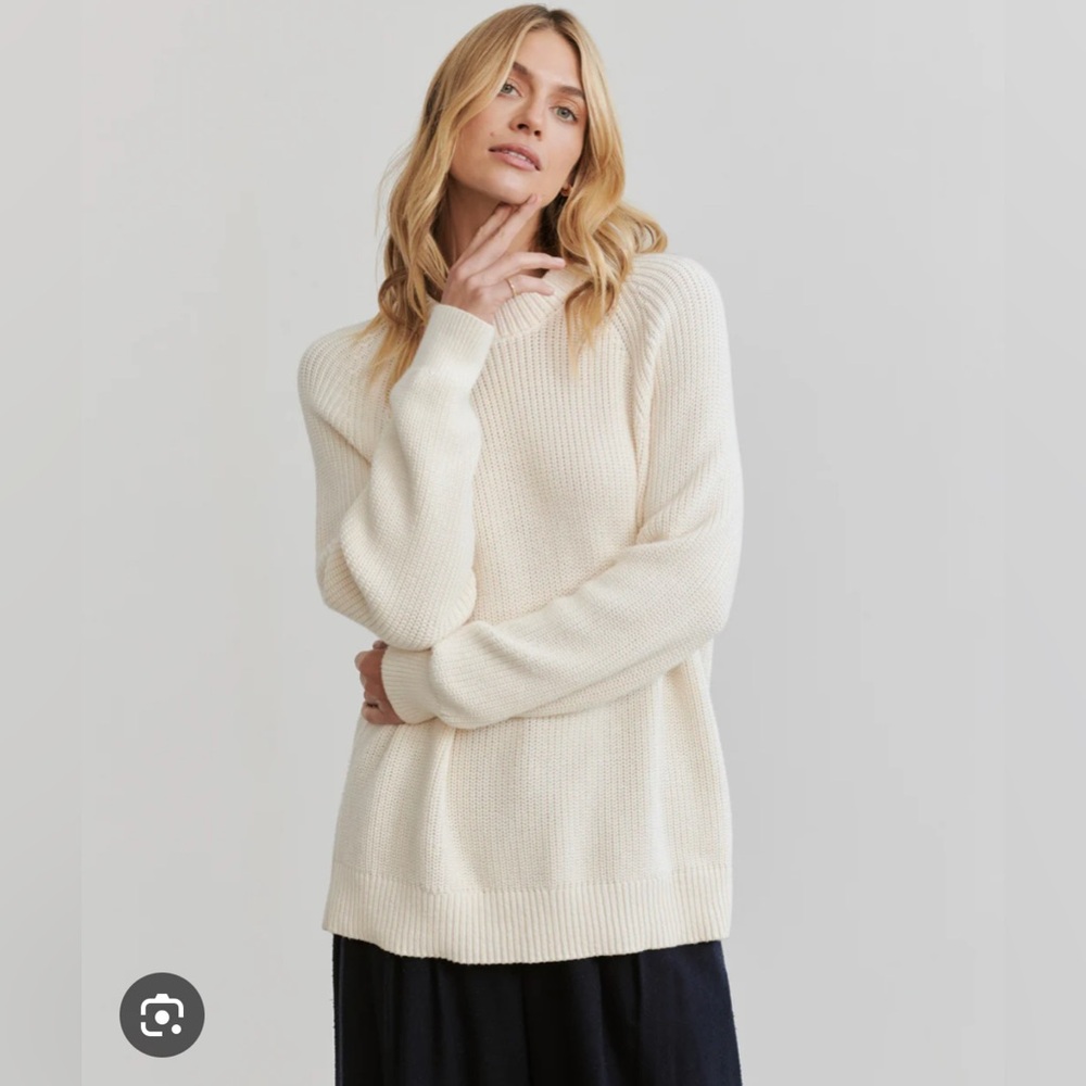 Jenni kayne oversized cotton fisherman sweater pullover xs $345